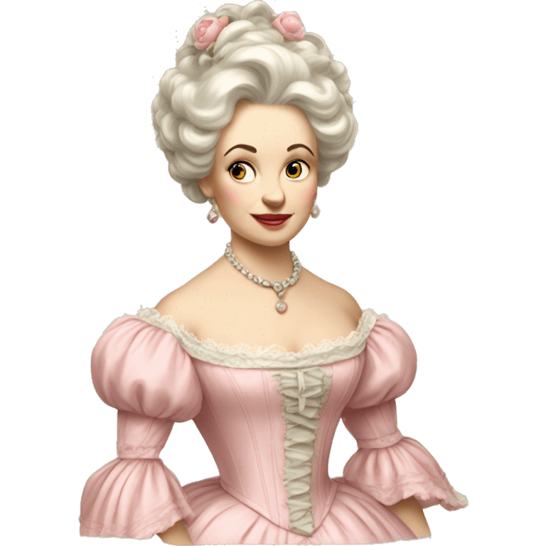 vintage rococo white woman in a light pink gown  emoji