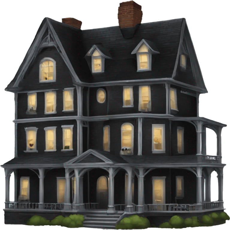 Side view Nevermore Academy. Haunted Addams 5 story house.  emoji