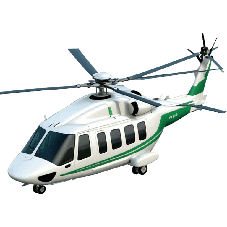 AgustaWestland AW139 - Leonardo (Model Year: 2022) (Iconic colour: White with green accents) emoji