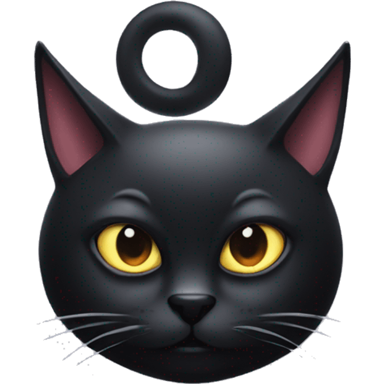 Evil 3 eyed black cat emoji