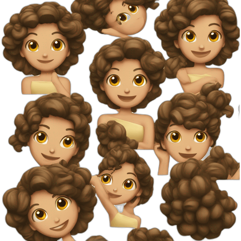 Chica de pelo corto castaño oscuro con dólares en la mano emoji