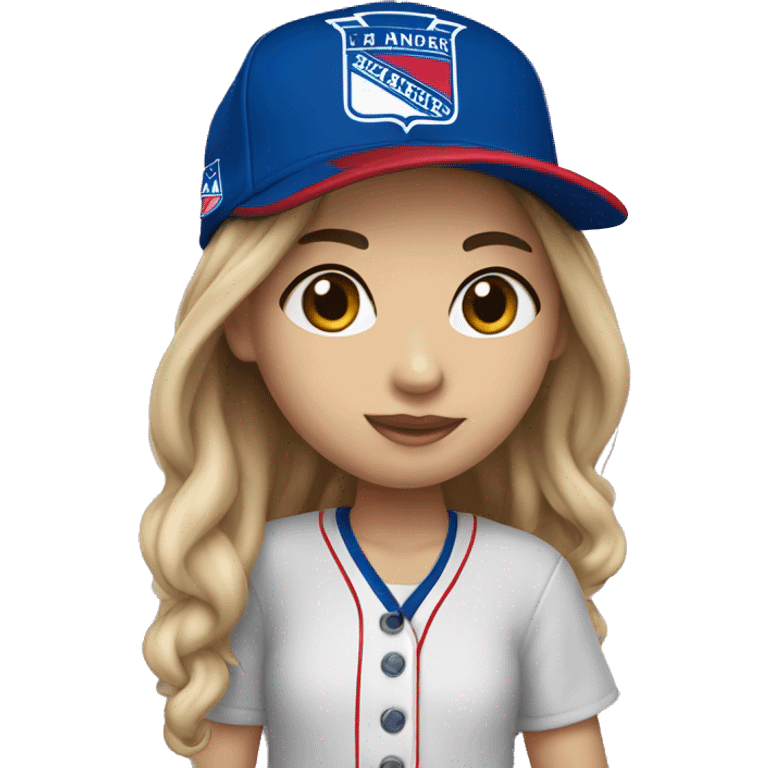 Girl New York Rangers cap emoji