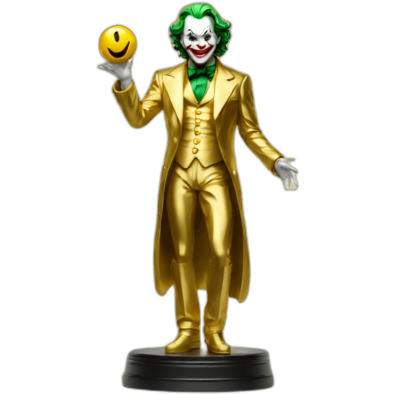 joker standing statue elegant gold emoji