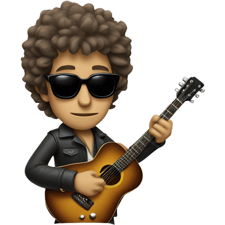 bob dylan with sunglases and guitar emoji