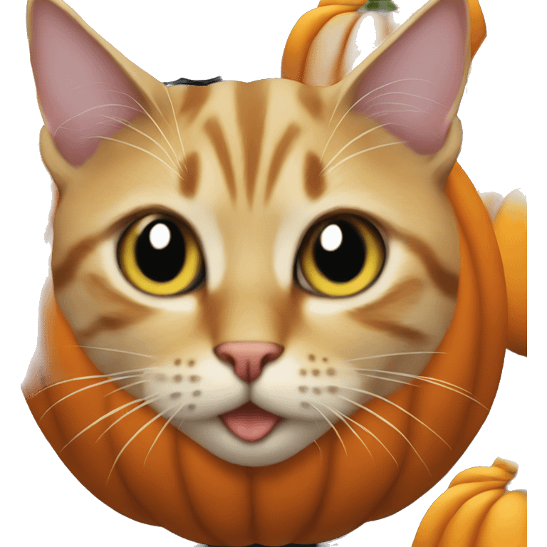 cat in a pumpkin  emoji