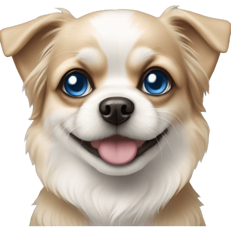 Shi tzu chihuahua dog with blue eyes  emoji