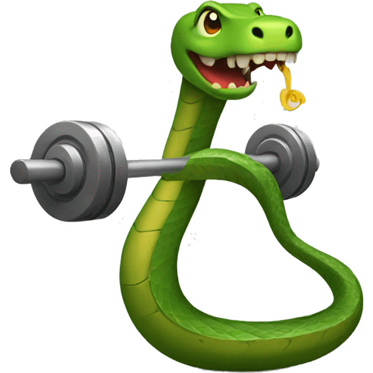 Snake lifting a weight  emoji