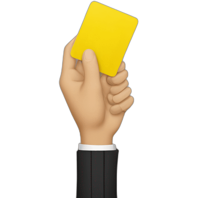 referee hand holding yellow card up emoji