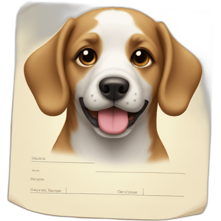 certificate dog emoji