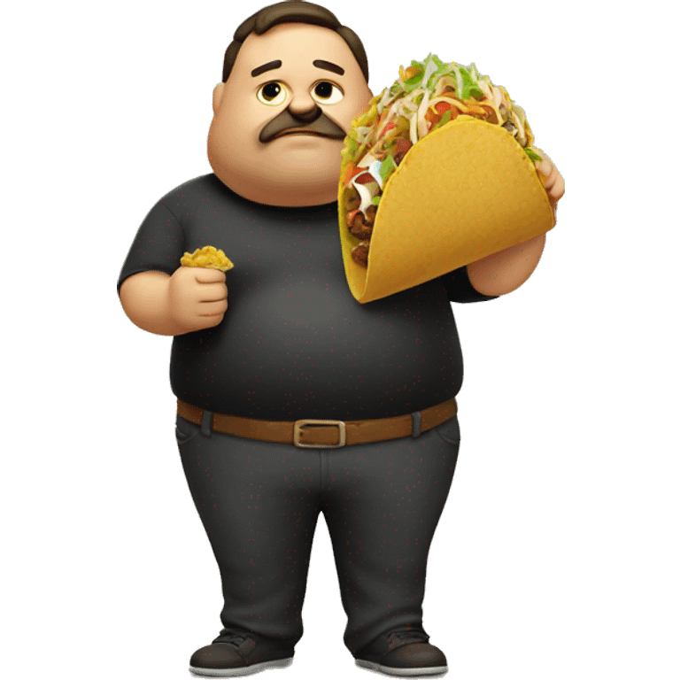 Fat man with a taco emoji