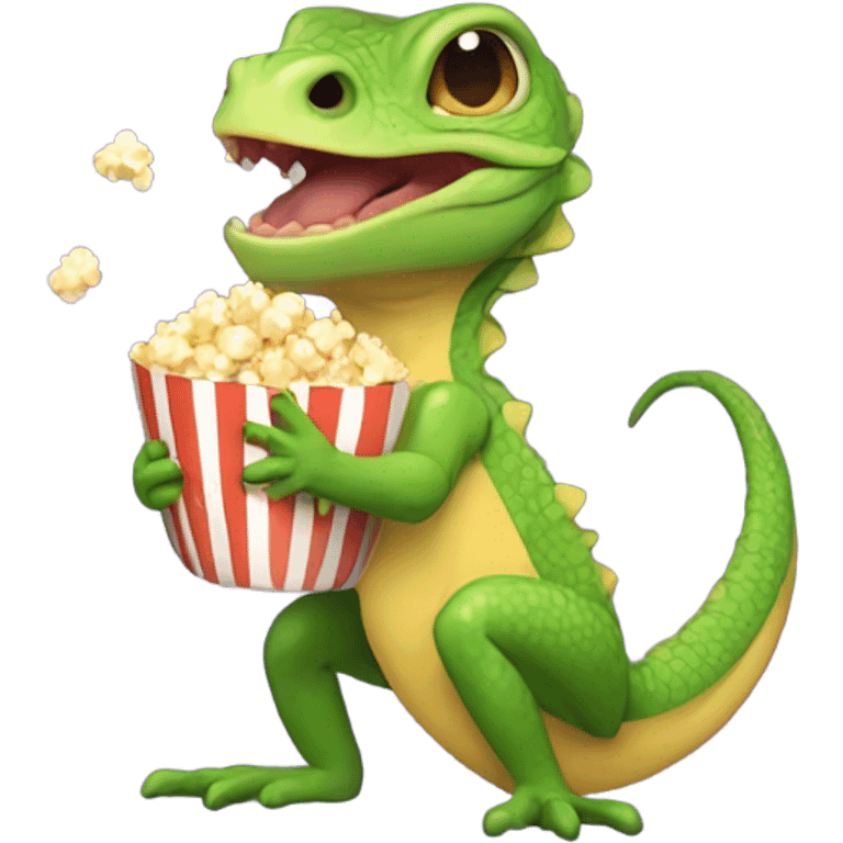 Lizard eating popcorn emoji