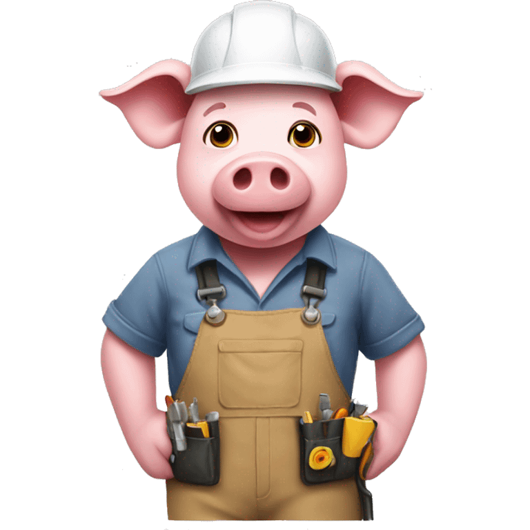 Pig working as an engineer emoji