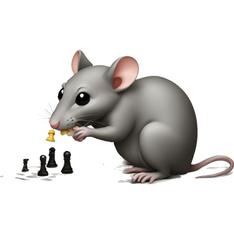 Rat eating chess emoji