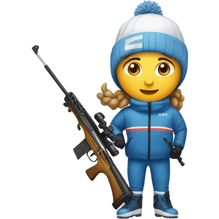 biathlon athlete with rifle emoji