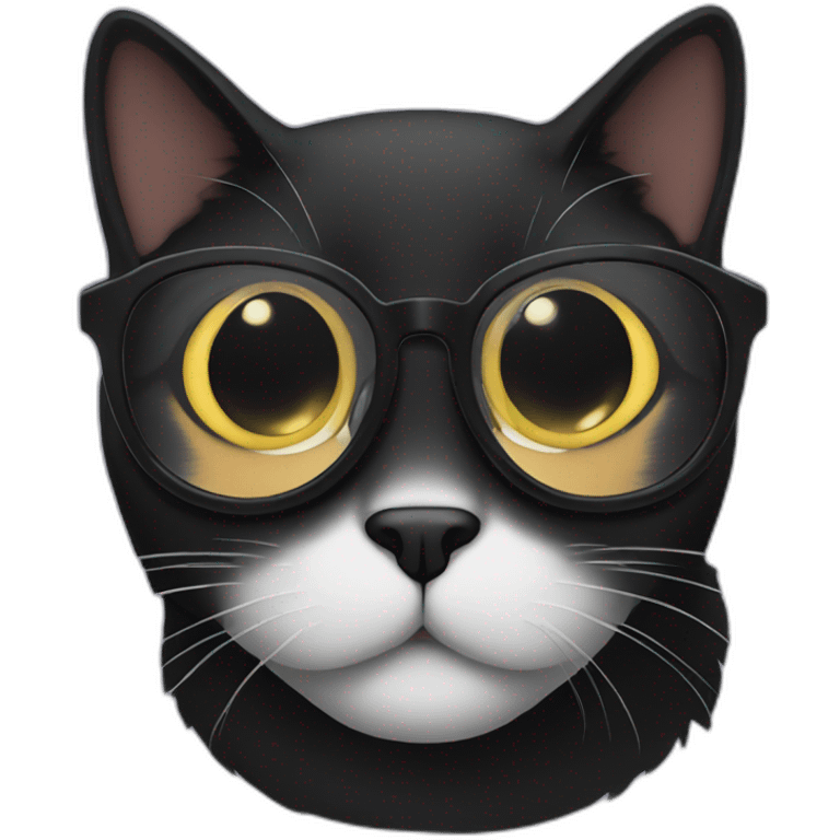 a black cat with glasses emoji