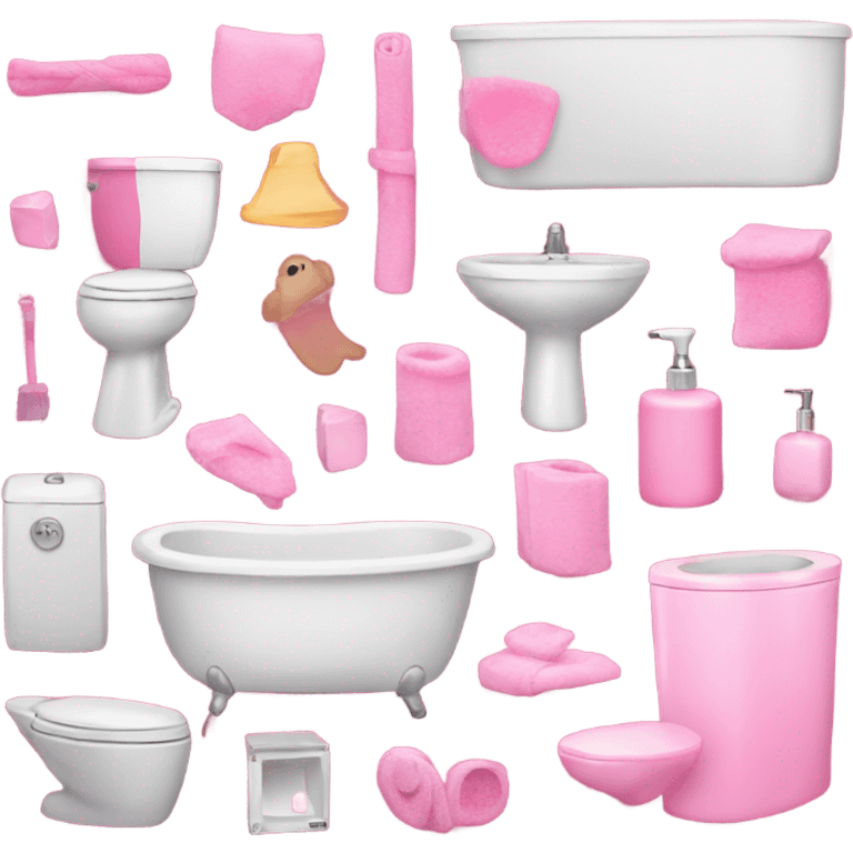 Pink bathroom items emoji