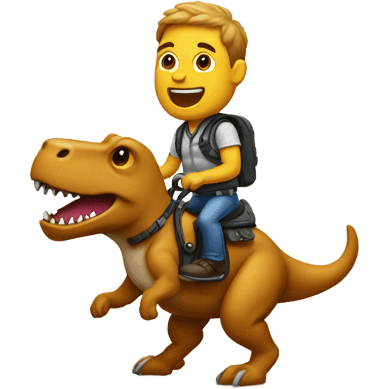 Dog riding a trex emoji