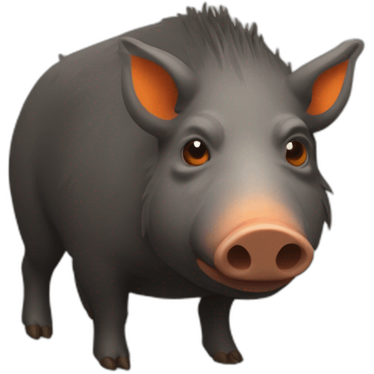 boar with two orange lines in each cheek emoji