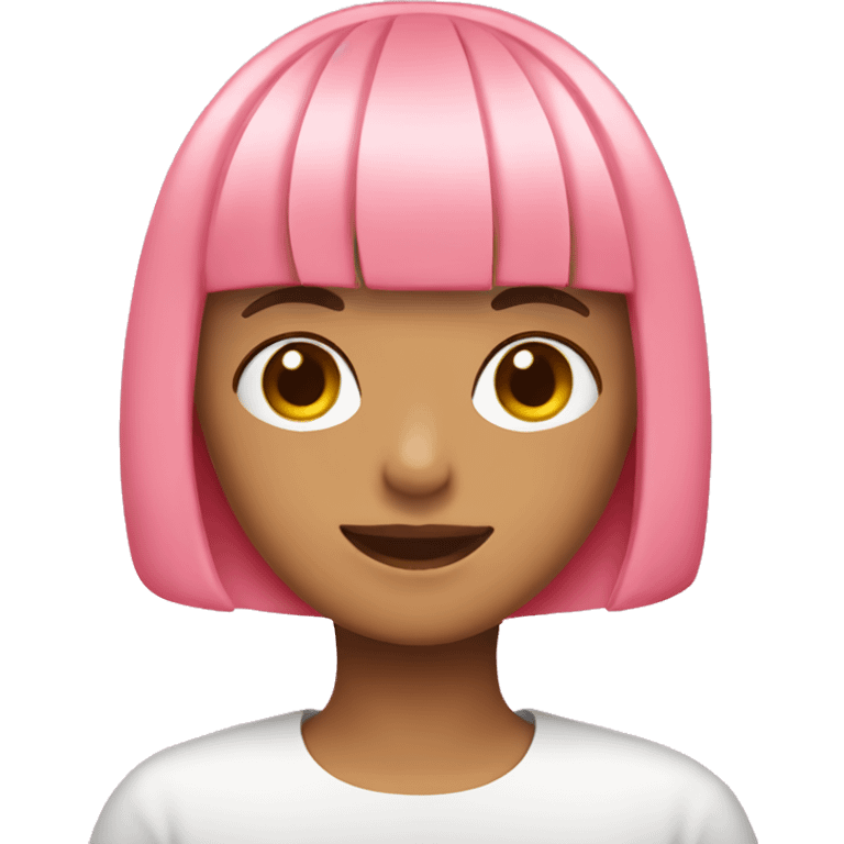 Short pink bob with bangs  emoji