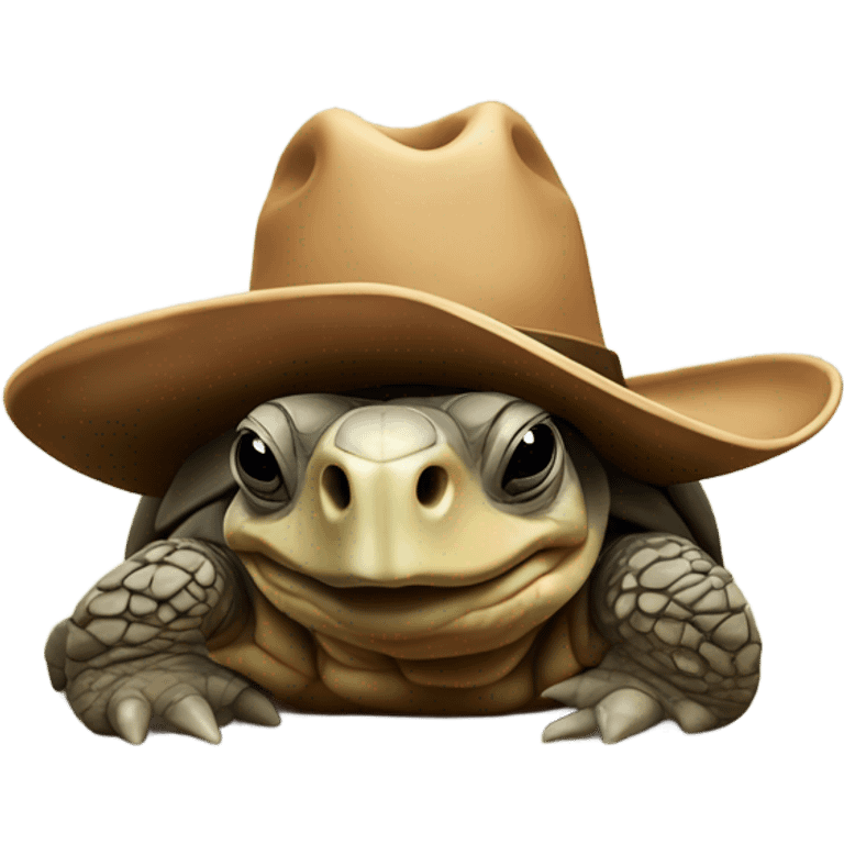 Galapagos tortoise with cowboy hat emoji