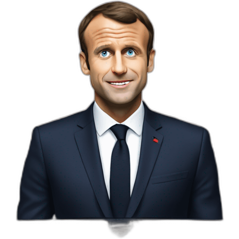 Emmanuel Macron sur la tour effeil emoji