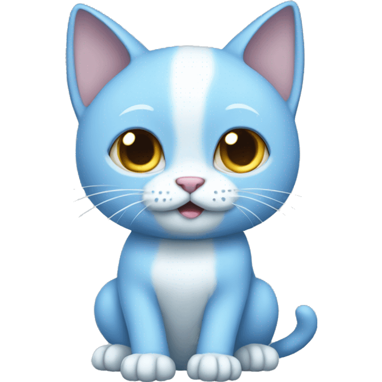 Light blue cat fullbody emoji