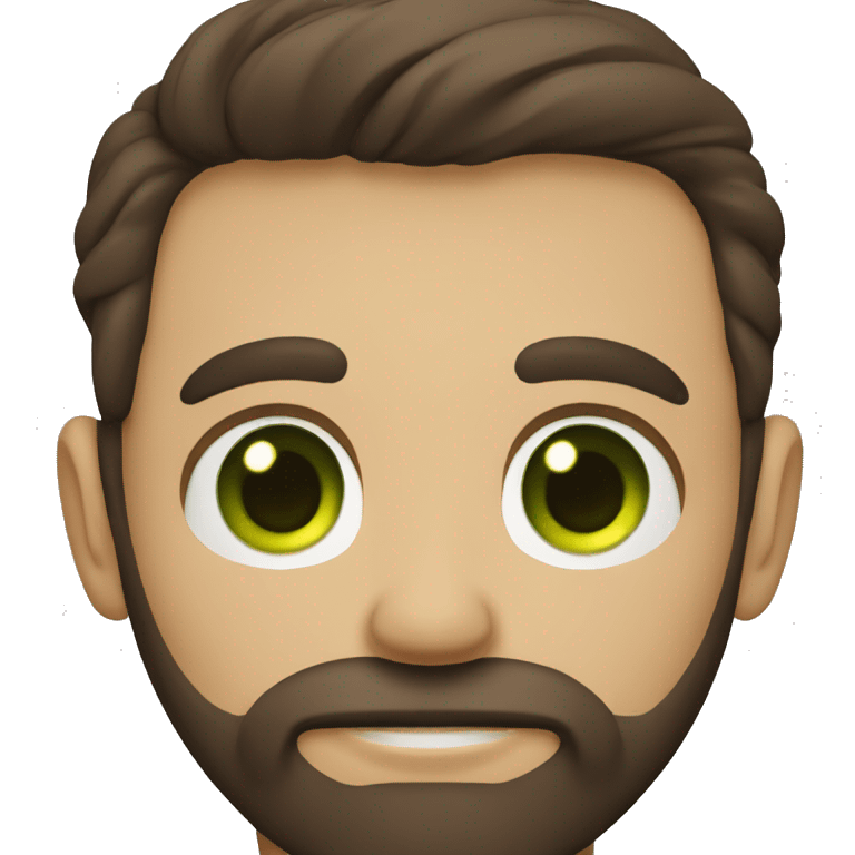 tan guy with green eyes and short, dark brown hair and very long beard emoji