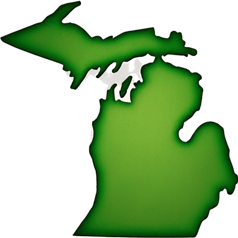 Michigan map on hand emoji