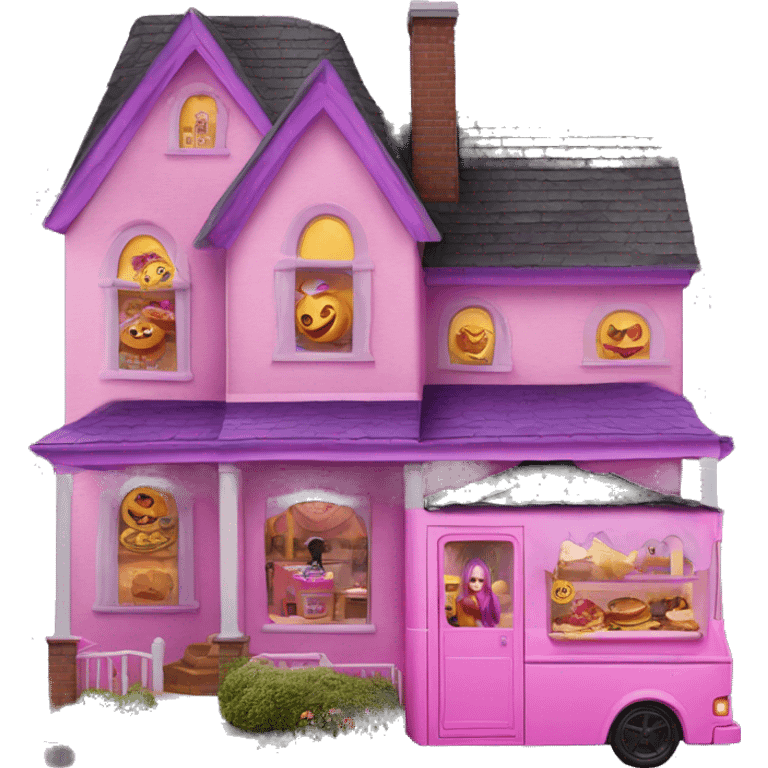 Barbie’s haunted dream house and food truck  emoji