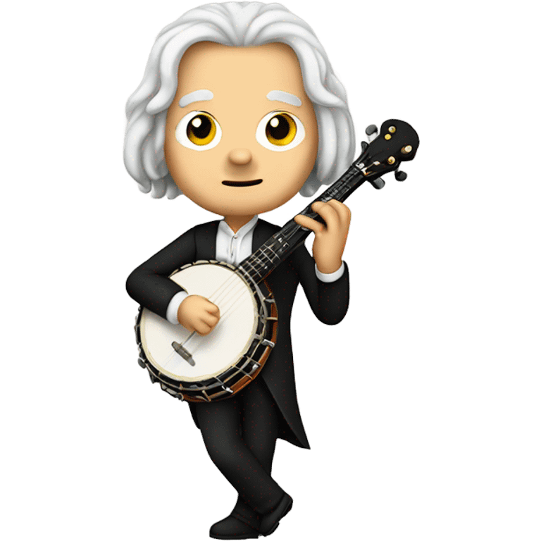 Bach chibi standing Banjo  emoji