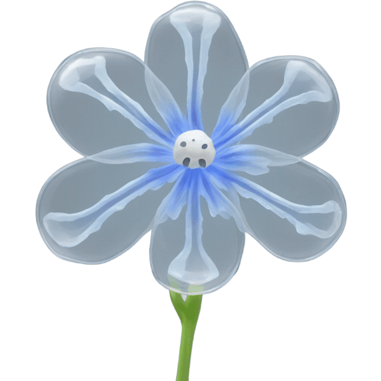 transparent single skeleton flower translucent  emoji