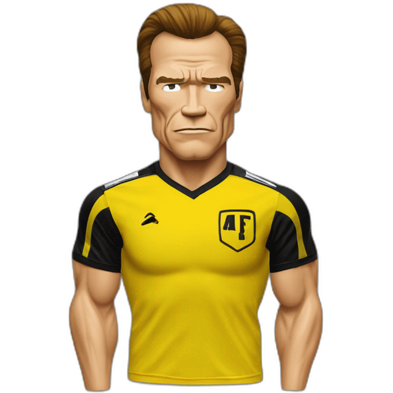 Arnold Schwarzenegger Terminator penarol soccer shirt yellow and black emoji