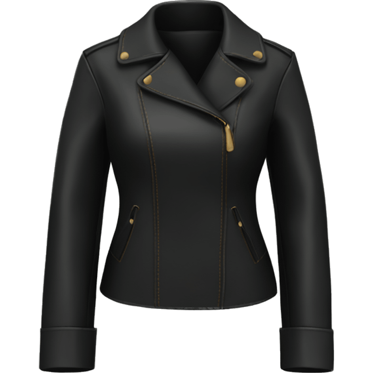 Black leather coat for woman emoji