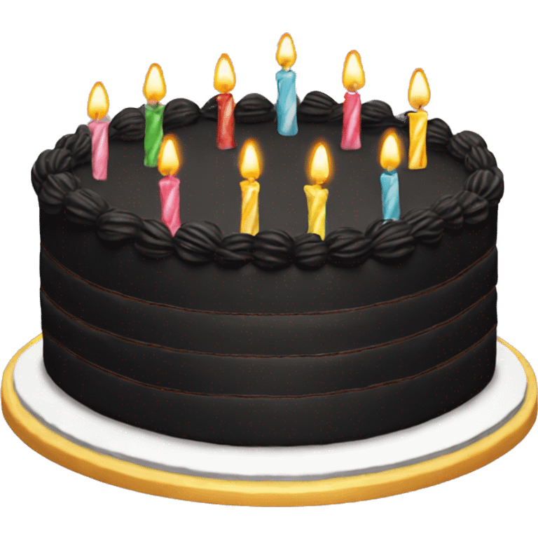 Black birthday cake emoji