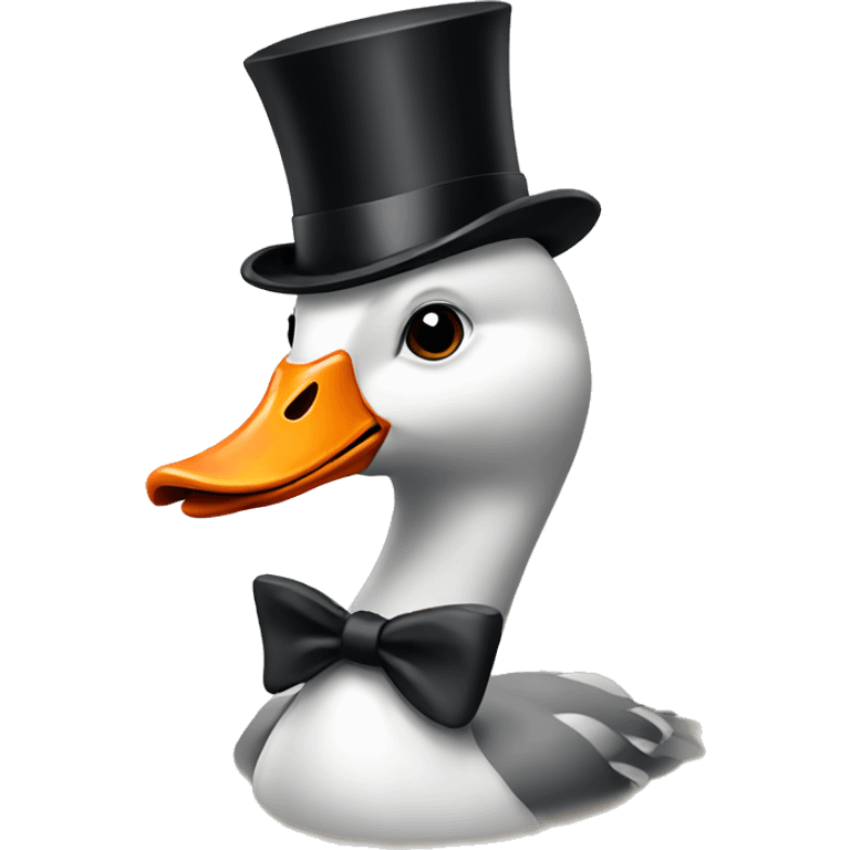 Goose wearing top hat  emoji