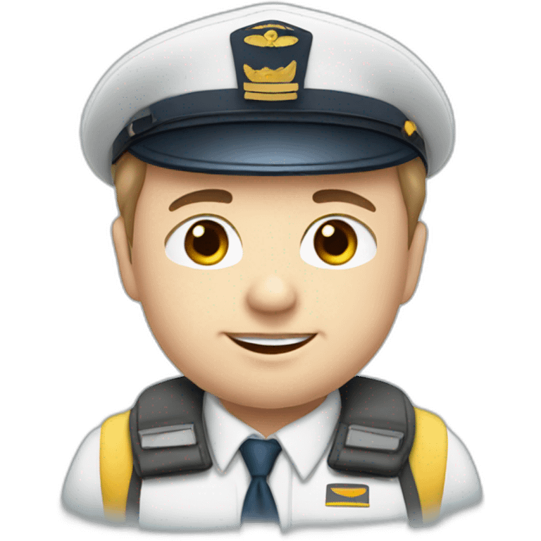 Down Syndrome Man Pilot Operating a Plane emoji