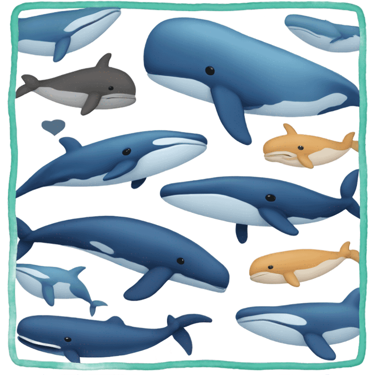 Blanket with whale patterns emoji