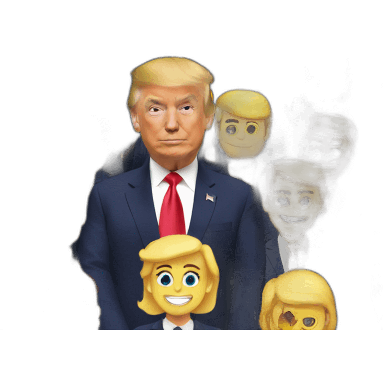 Macron love with trump emoji