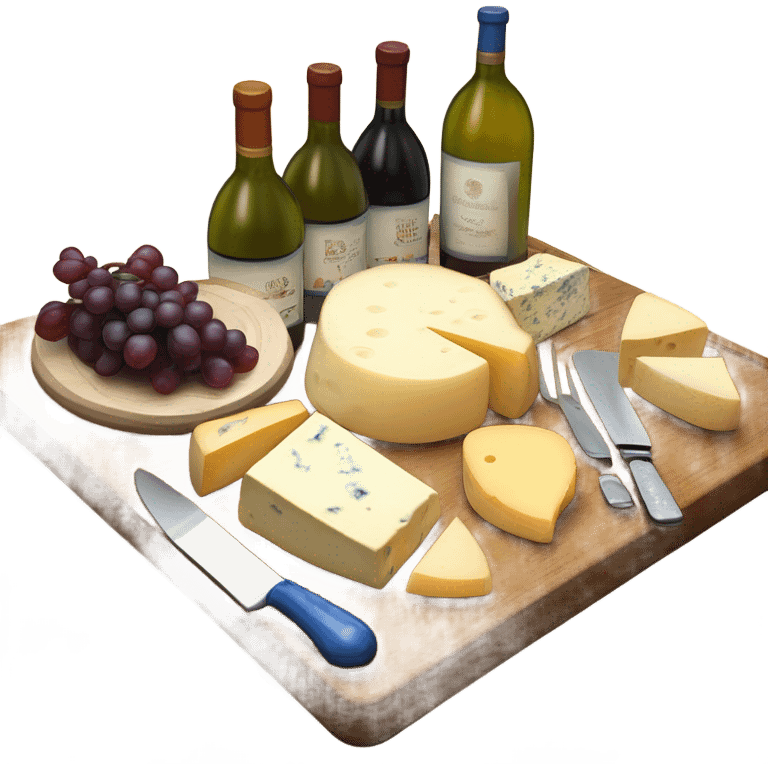 Table of wine and cheese emoji