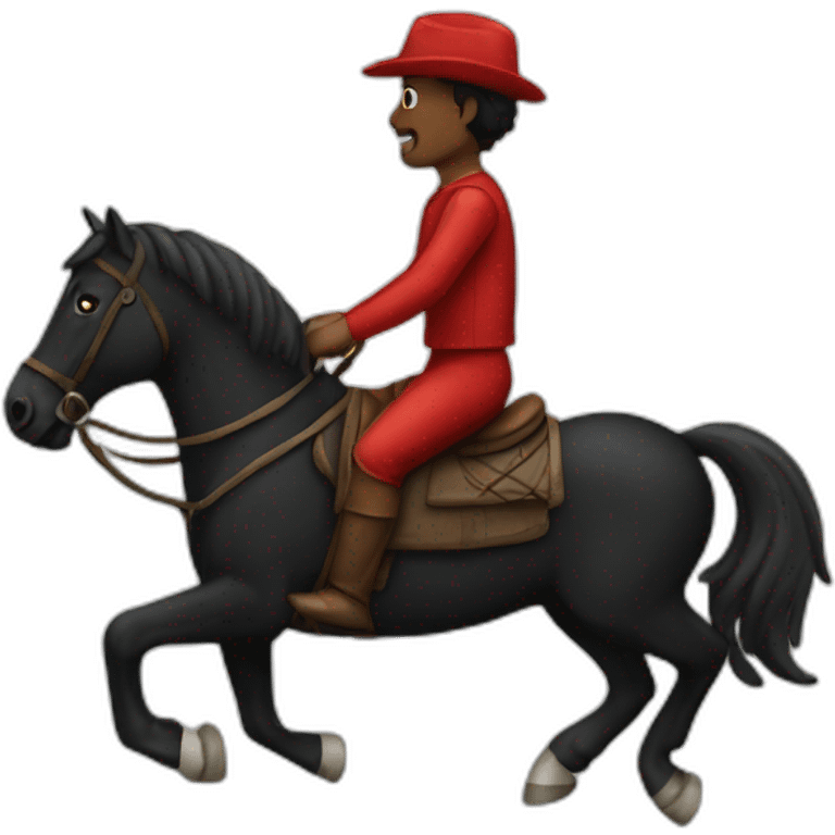 Red Man ride Black horse emoji