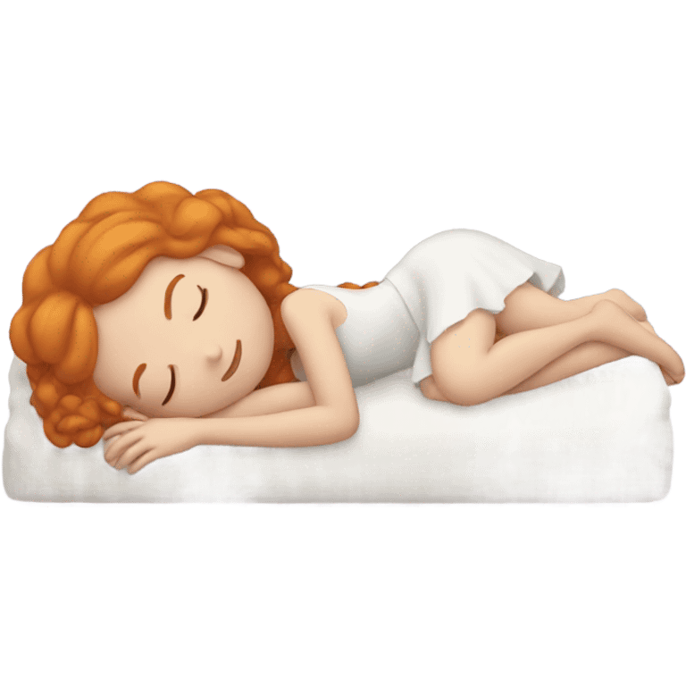 Ginger girl sleeping princess emoji