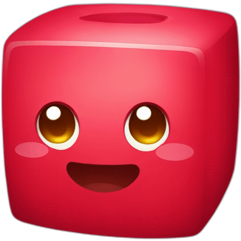 Kawaii red Cube of wine without bottle emoji