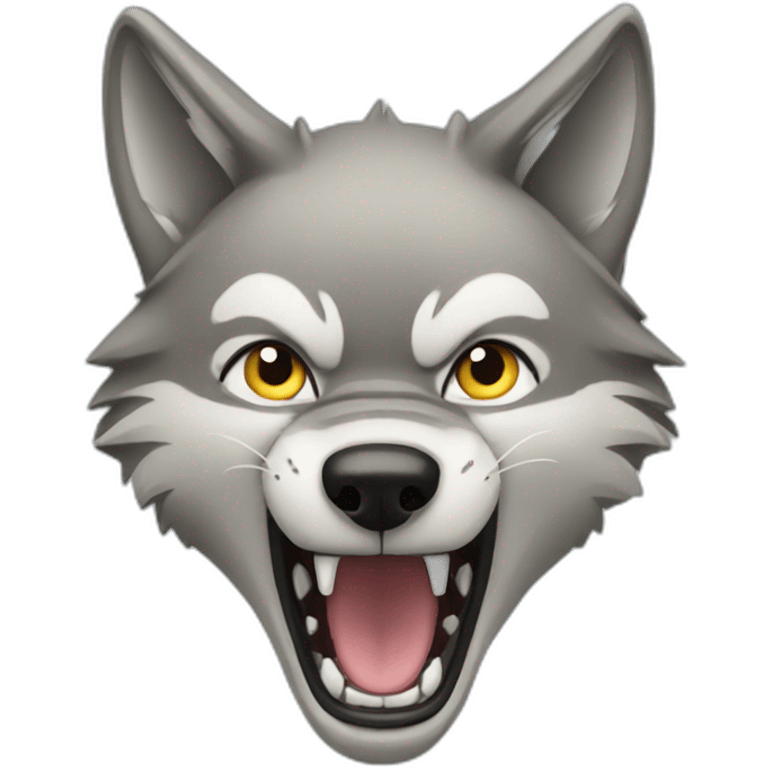 female wolf growling emoji