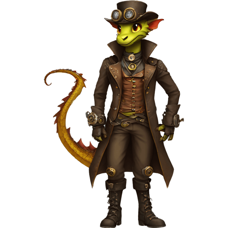 Steampunk Dragon full body emoji