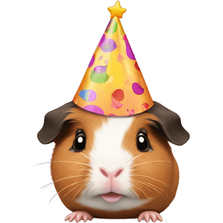 Birthday hat on guinea pig emoji