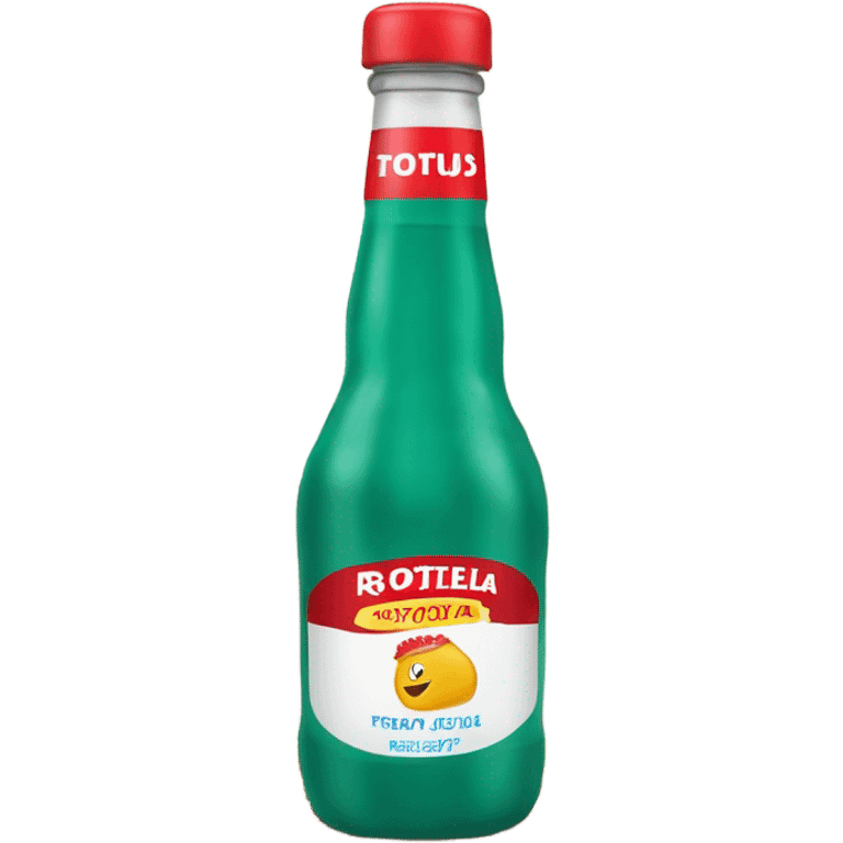 botella de plastico con salsas roja emoji