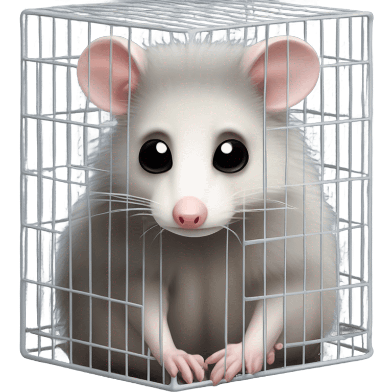 Sad Opossum in a cage emoji