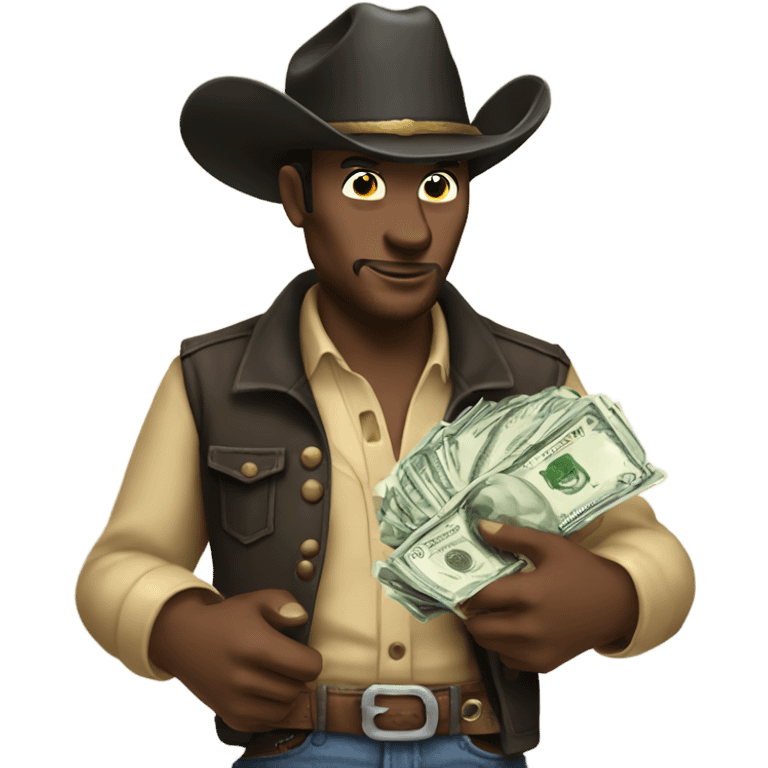 Cowboy Gambler winning money emoji