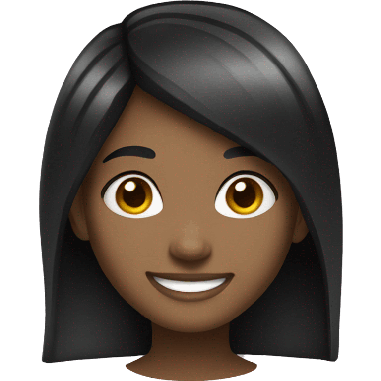 black hair girl smile emoji