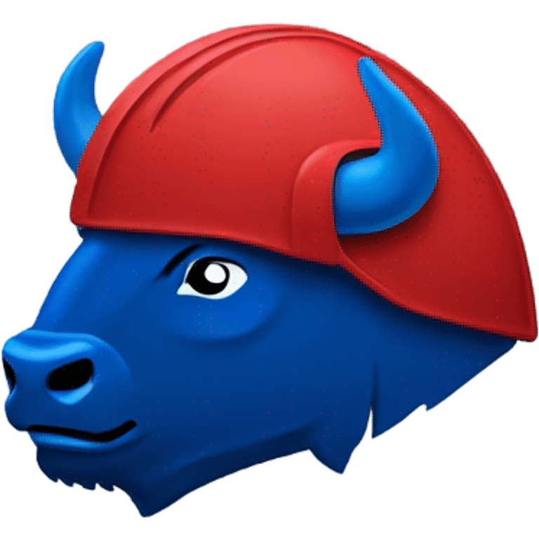 Bison wearing a Buffalo Bills helmet emoji